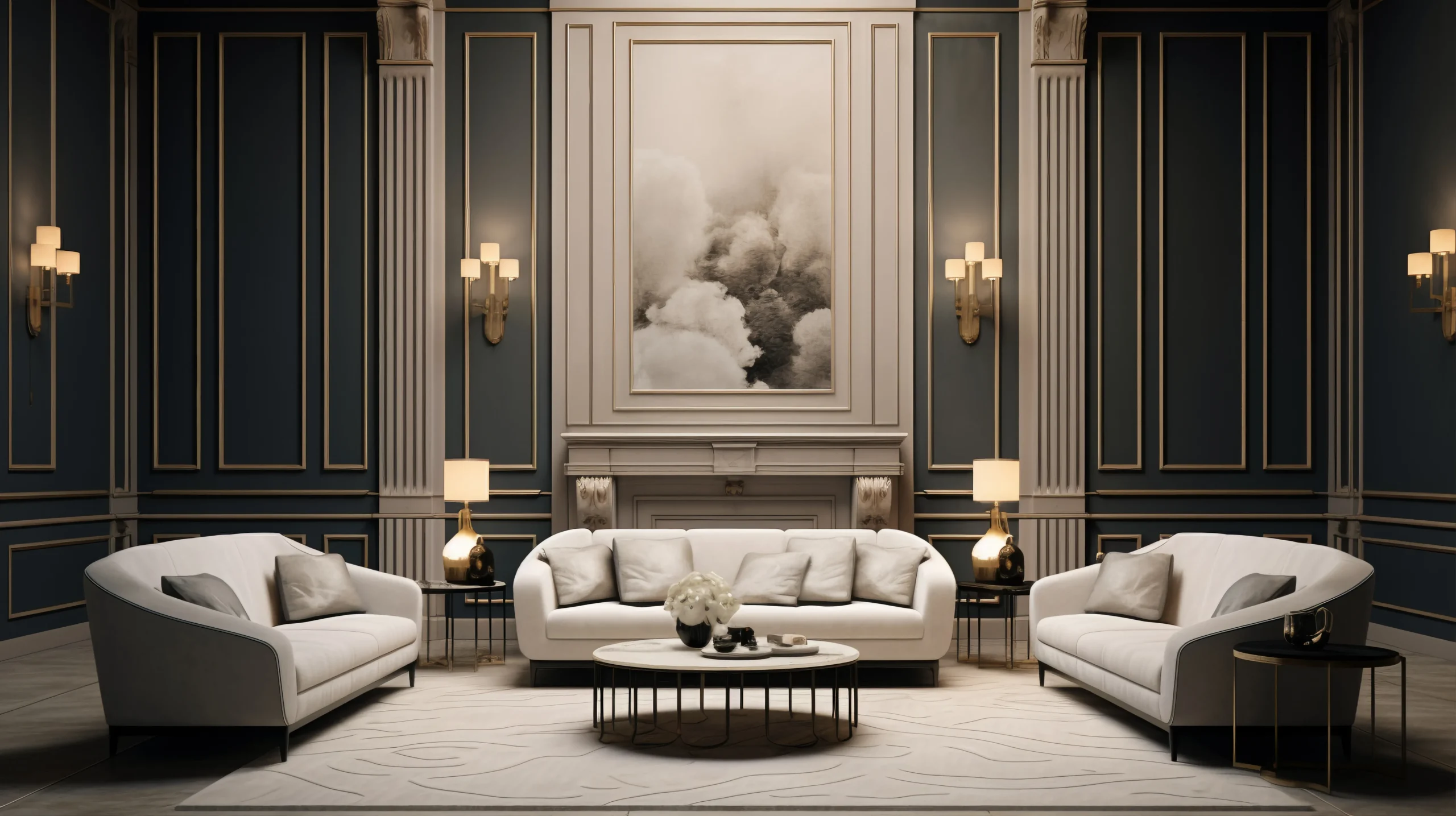 interior design neoclassical style with furnishings decor scaled