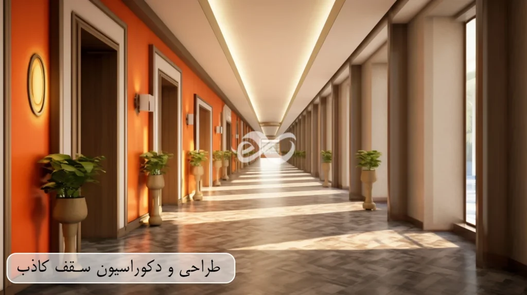 طراحی سقف راهرو بصورت کاذب