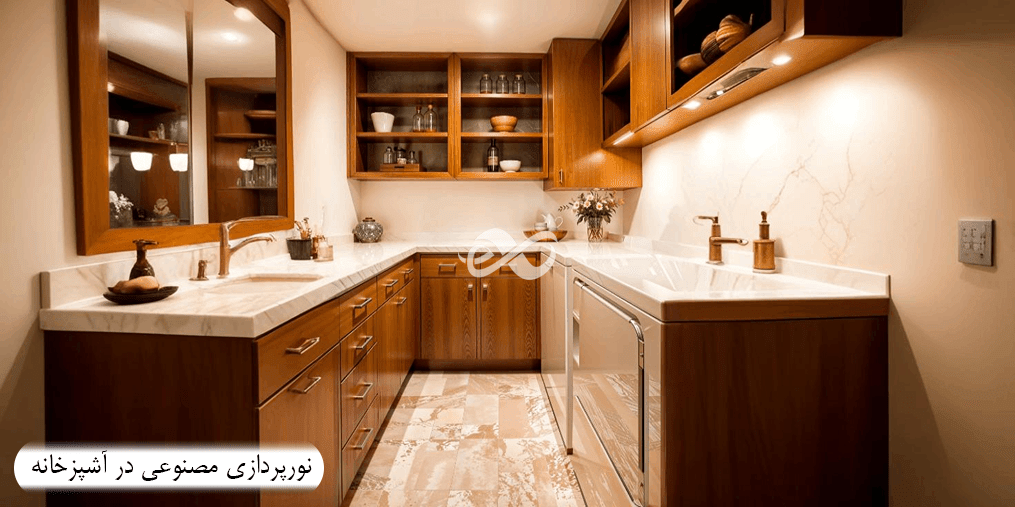 نورپردازی مصنوعی آشپزخانه در معماری داخلی 